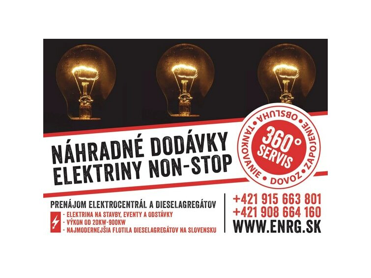 prenájom elektrocentrály NRG